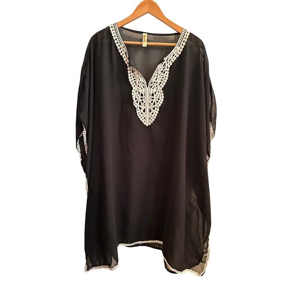 Shoreline Swimsuit Cover Up Plus Size Black & White - Picture 1 of 7
